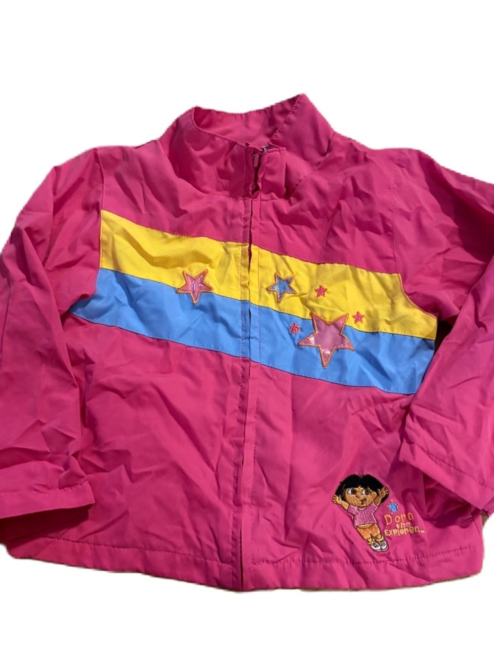 Vintage Dora the Explorer Windbreaker Jacket Full Zip Sz 4 Pink Y2K Kids